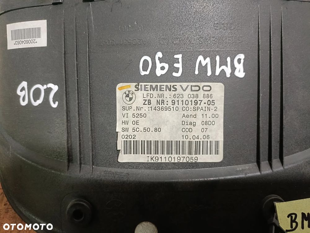 BMW seria 3 E90 05-12 2,0 B liczniki zegary 623038886 * - 4