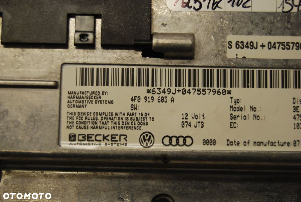 WYŚWIETLACZ MMI EKRAN 4F0919603A AUDI A6 C6 4F0919603B - 6
