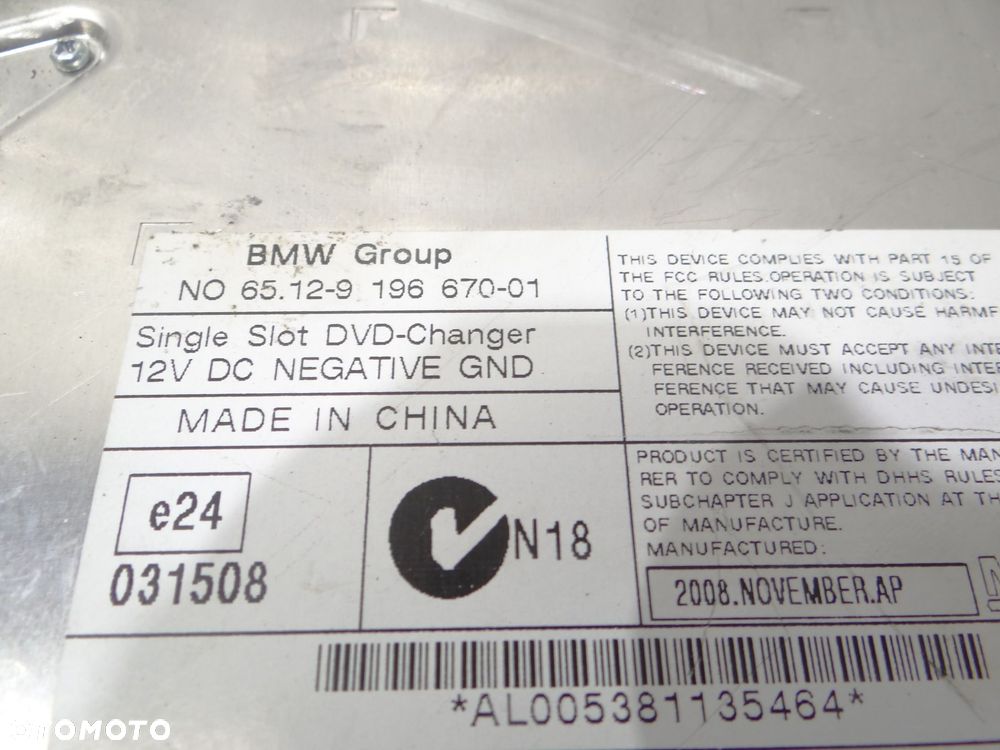 CZYTNIK PŁYT ZMIENIARKA CD DVD BMW F01 F02 OE 9196670 - 3