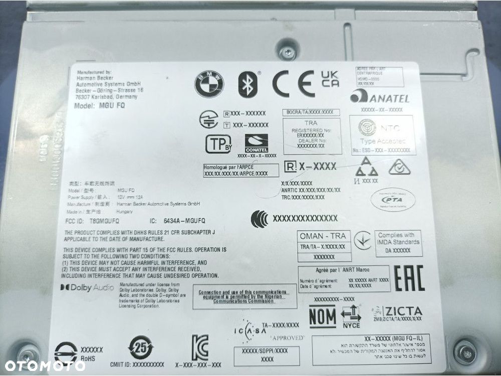 BMW M3 G80 G20 G21 RADIO NAWIGACJA MGU HIGH HARMAN 5A61144 MODEL HB B493 - 5