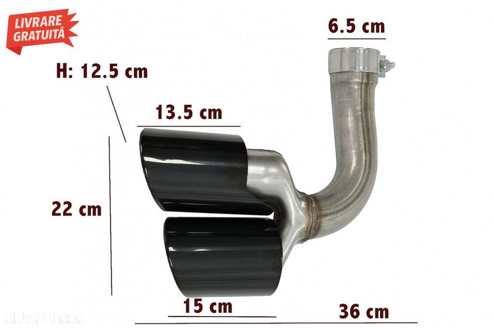Ornamente Evacuare Porsche Cayenne 9Y0 SUV 3.0 (2018-up) Negru - 3