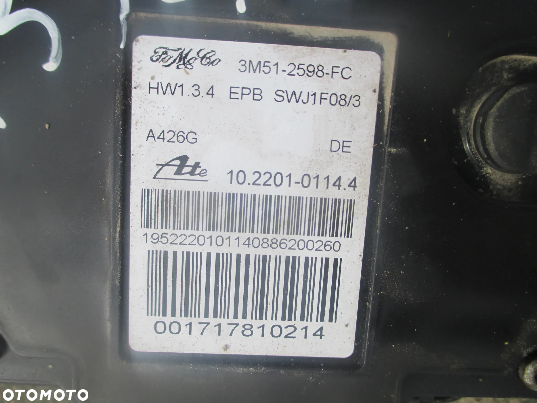 Hamulec ręczny elektryczny Ford C-Max S-Max 3M512598FC - 4