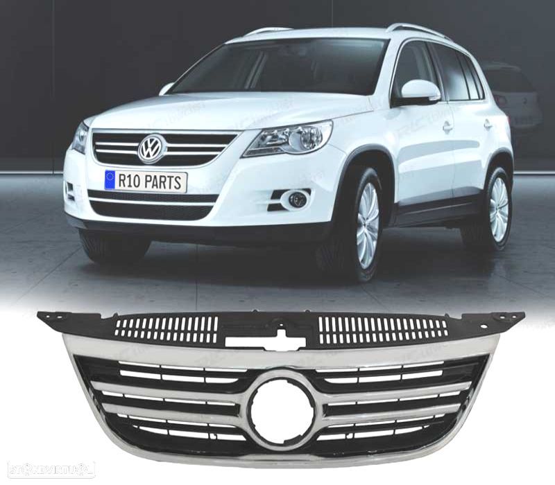 GRELHA FRONTAL VOLKSWAGEN VW TIGUAN 07-11 FRISOS CROMADOS - 2