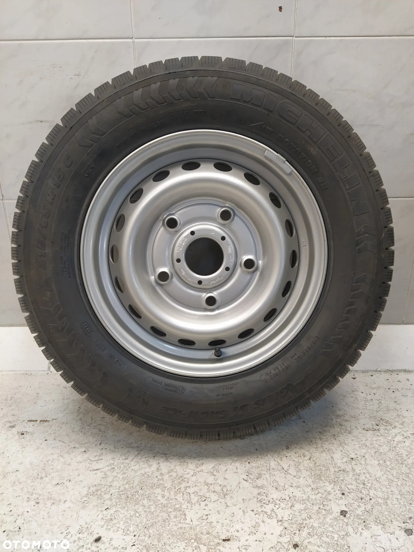 FORD TRANSIT CUSTOM 6,5x15 ORYGINALNE FELGI STALOWE R15 ET60 5X160 OPONY MICHELIN 215/65 KOŁA ZIMA BIEŻNIK ok 9.80mm - 7