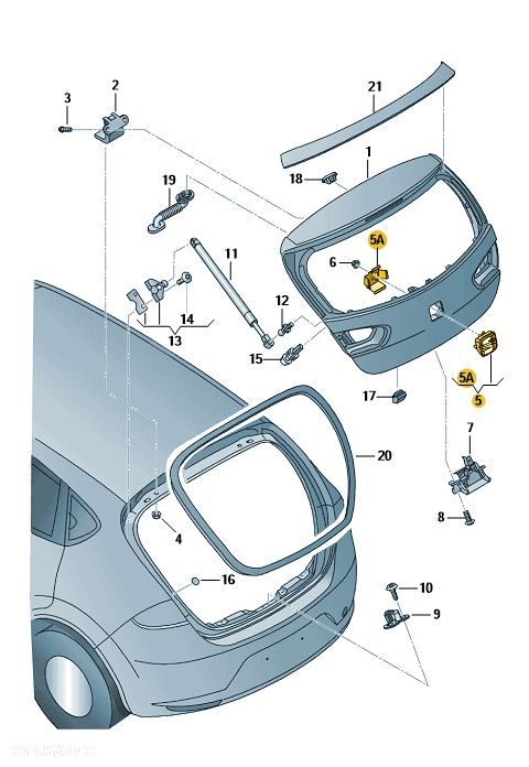 UCHWYT ZAMEK EMBLEMAT SEAT LEON TYŁ 6J4827565ERYP 6J4827565C - 2