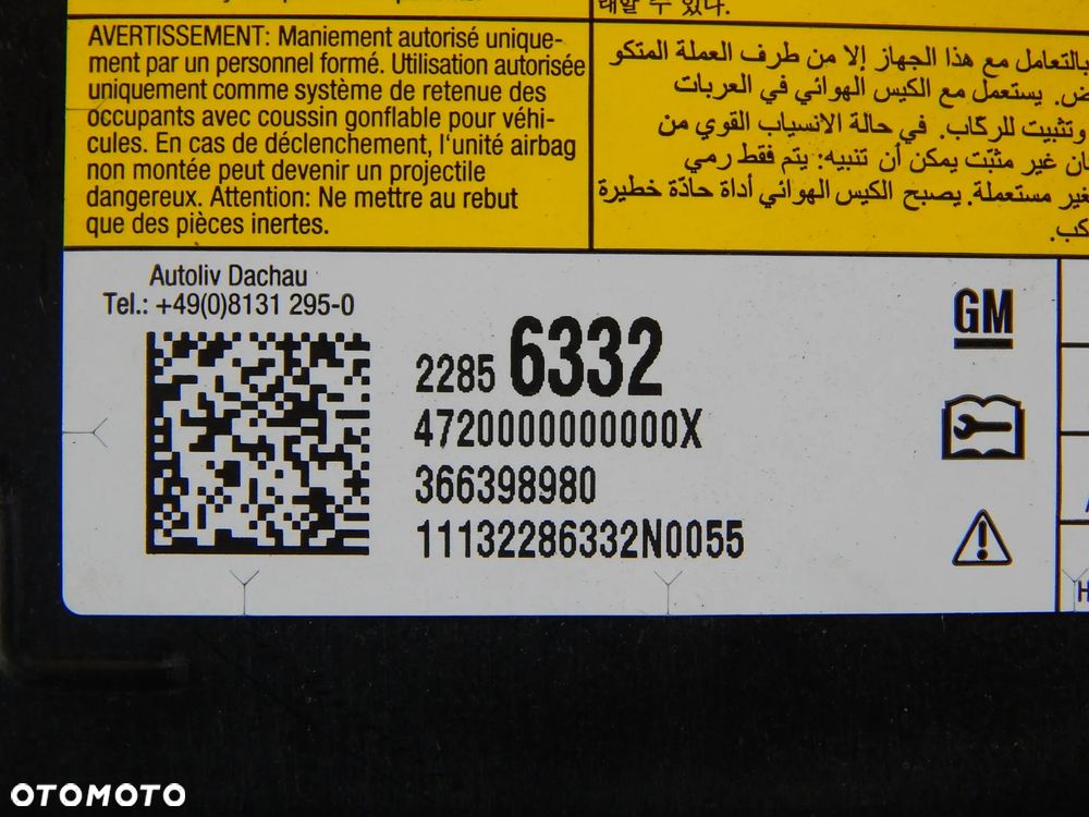 Poduszka powietrzna Airbag pas bezpieczeństwa przód sensor moduł  Opel Insignia A 13-17 Lift  Łuków części - 14