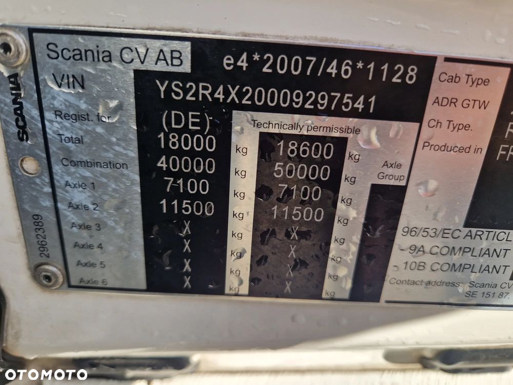 Scania R500 ADR FL Alu Felgi Automat Retarder Zabudowy Międzyosiowe - 10