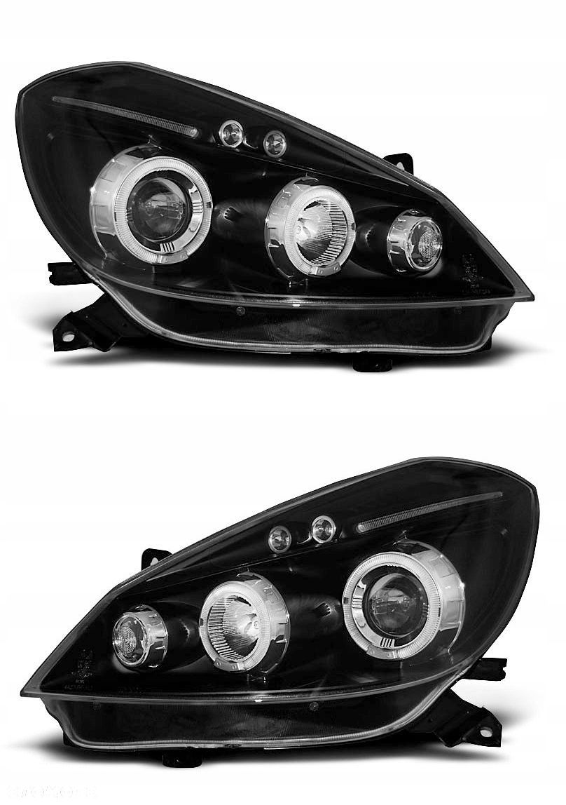 Reflektor Lampy kpl Ringi Angel Eyes Led Tuning Renault Clio III 3 2005-09 - 1