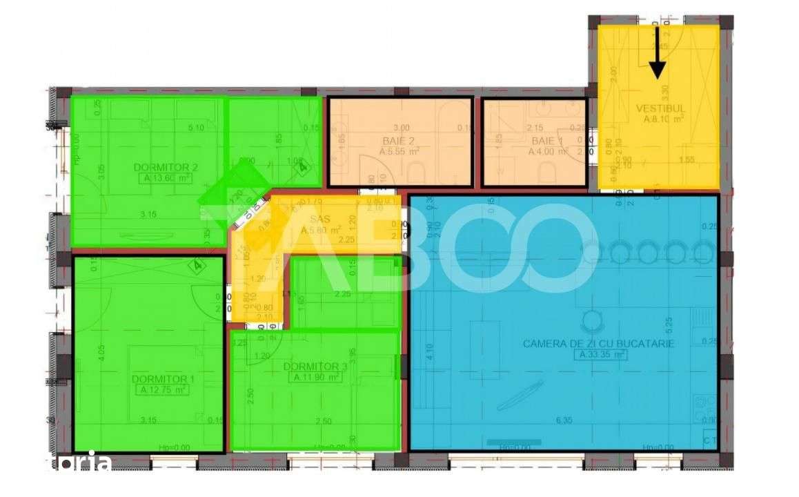 Apartament 4 camere decomanda 2 bai 95 mpu parcare Arhitectilor Sibiu — fotografia 2