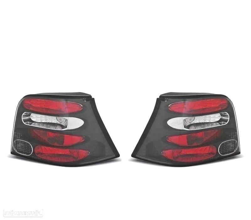 FAROLINS TRASEIROS VOLKSWAGEN VW GOLF 4 MK IV 97-03 PRETO LEX - 1