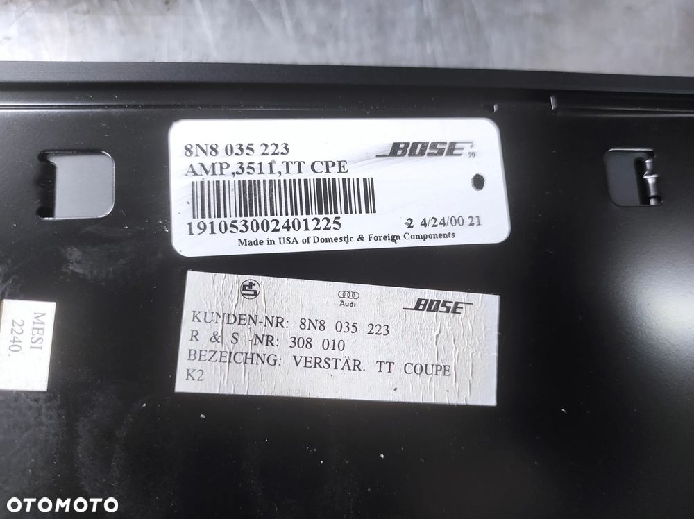 8N8035223 WZMACNIACZ RADIA MODUŁ BOSE AUDIO AUDI TT 8N SPRAWNY GWARANCJA WYSYŁKA !!!!! - 4