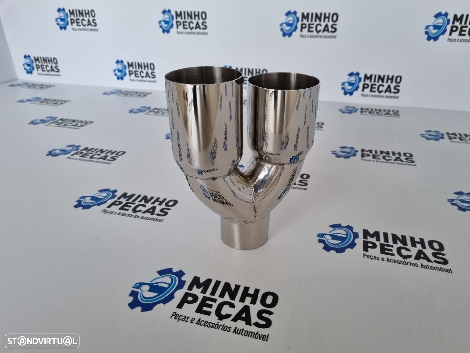Ponteira Escape Dupla Tubos Inox - 4