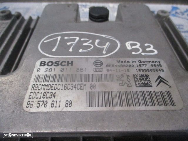 Centralina 9657061180  0281011861 CITROEN C3 FASE 1 2004 1.4HDI 70CV 5P VERMELHO BOSCH - 4