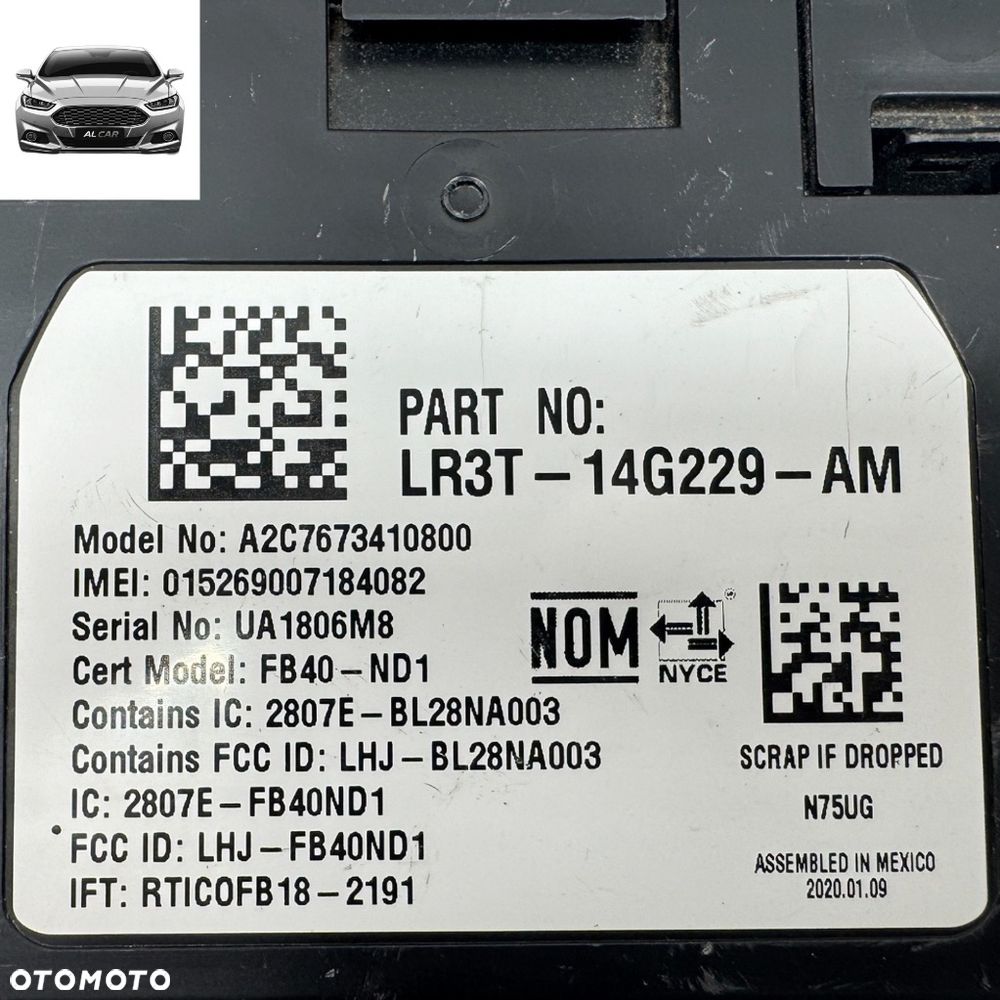 STEROWNIK TCU KOMUNIKACJI FORD MUSTANG MK6 LR3T-14G229-AM AMERYKA USA - 4