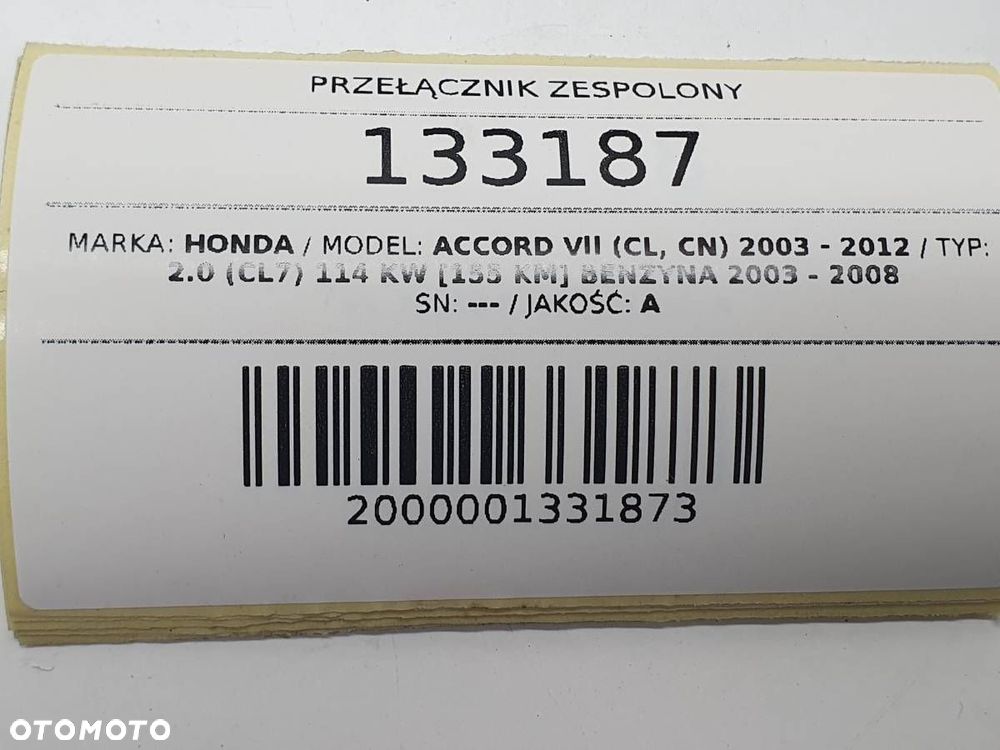 PRZEŁĄCZNIK ZESPOLONY HONDA ACCORD VII SEDAN EUROPA - 8