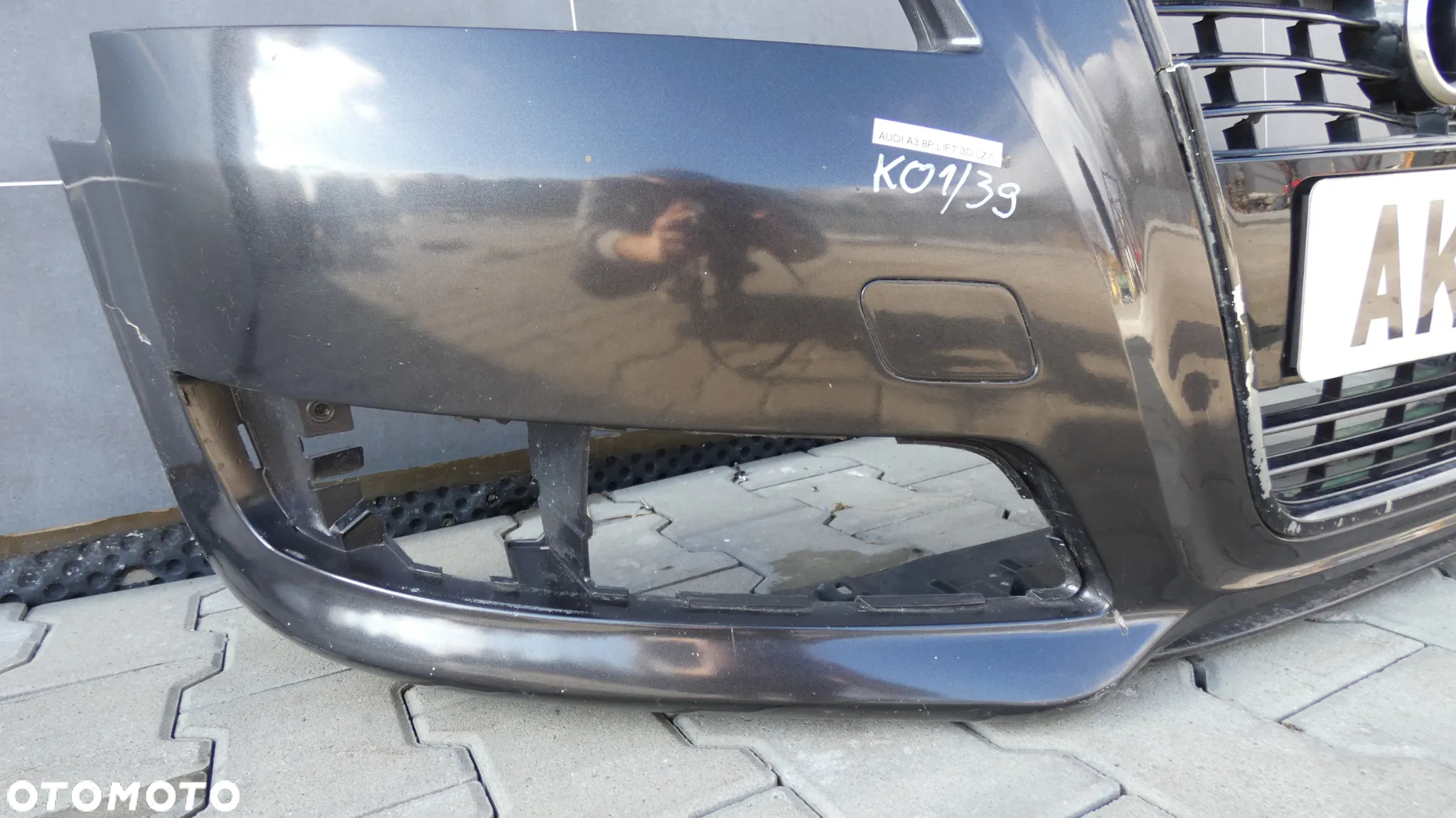 AUDI A3 8P LIFT ZDERZAK PRZÓD PRZEDNI SZARY LZ7L GORLICE K01/39 - 10