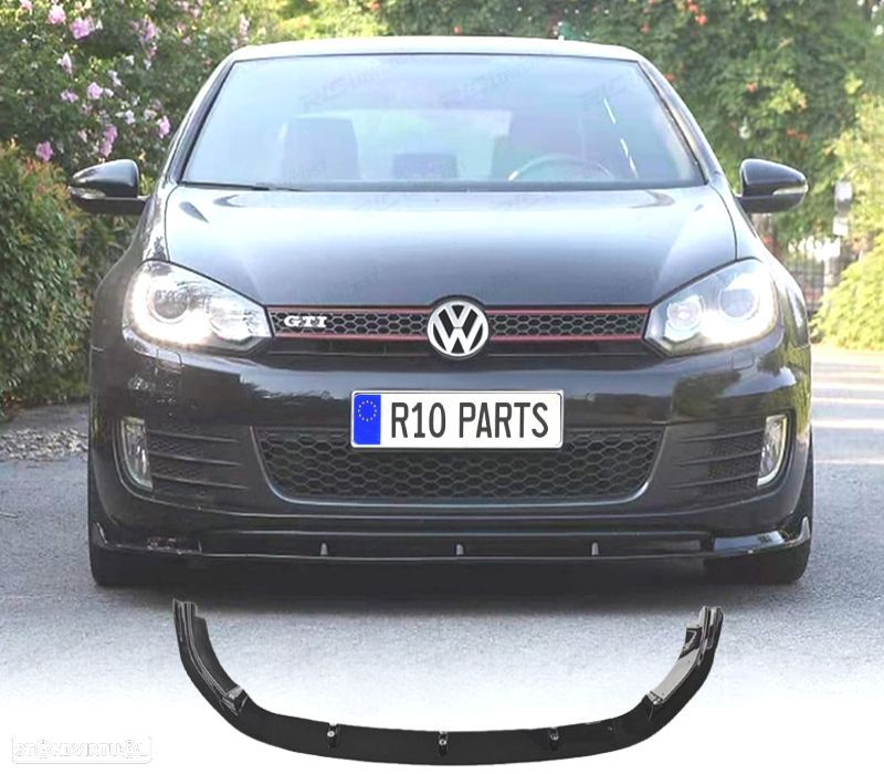 SPOILER LIP VOLKSWAGEN VW GOLF 6 GTI 08-12 PRETO BRILHANTE - 1