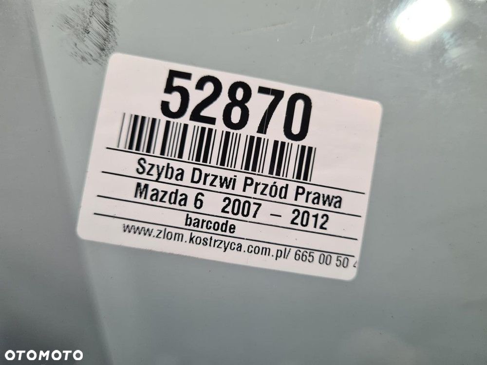 MAZDA 6 GH SZYBA DRZWI PRZÓD PRAWA - 2