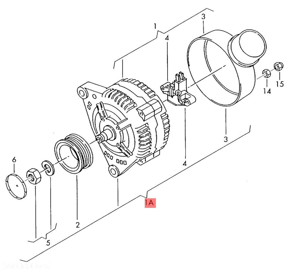 ALTERNATOR VW PASSAT B6 1.9 TDI 021903026L BLS - 2