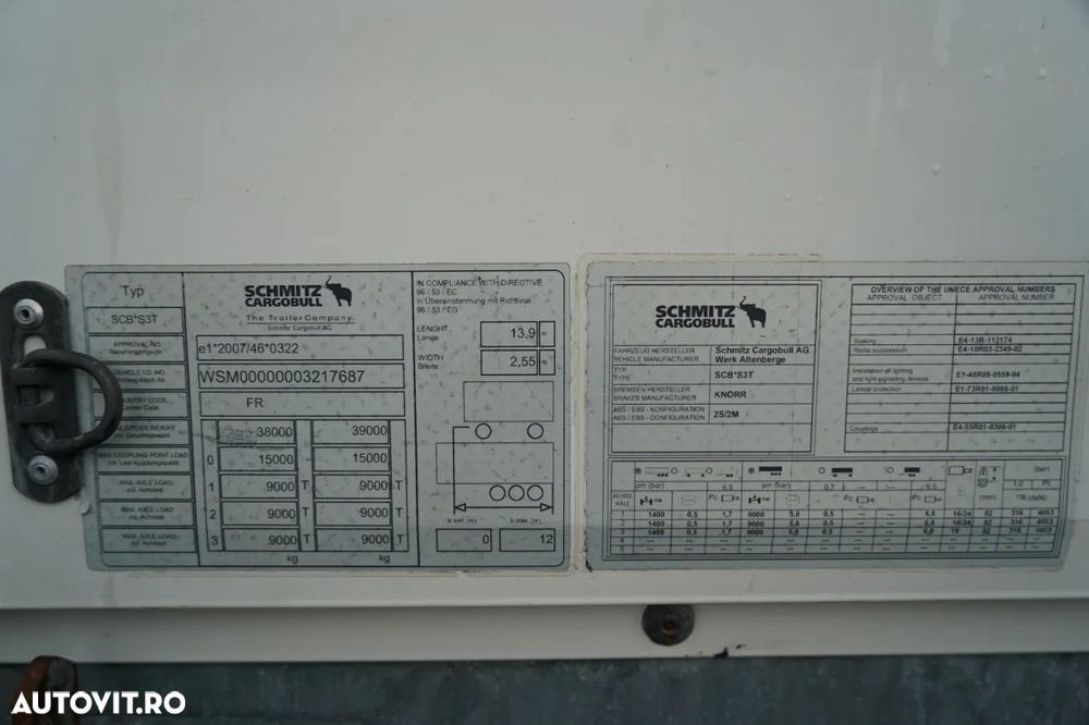 Schmitz Cargobull CORTINĂ / ELEVATOR DE SARCINĂ DHOLLANDIA - 2000 KG / 2 AXE RIDICATIVE / - 31
