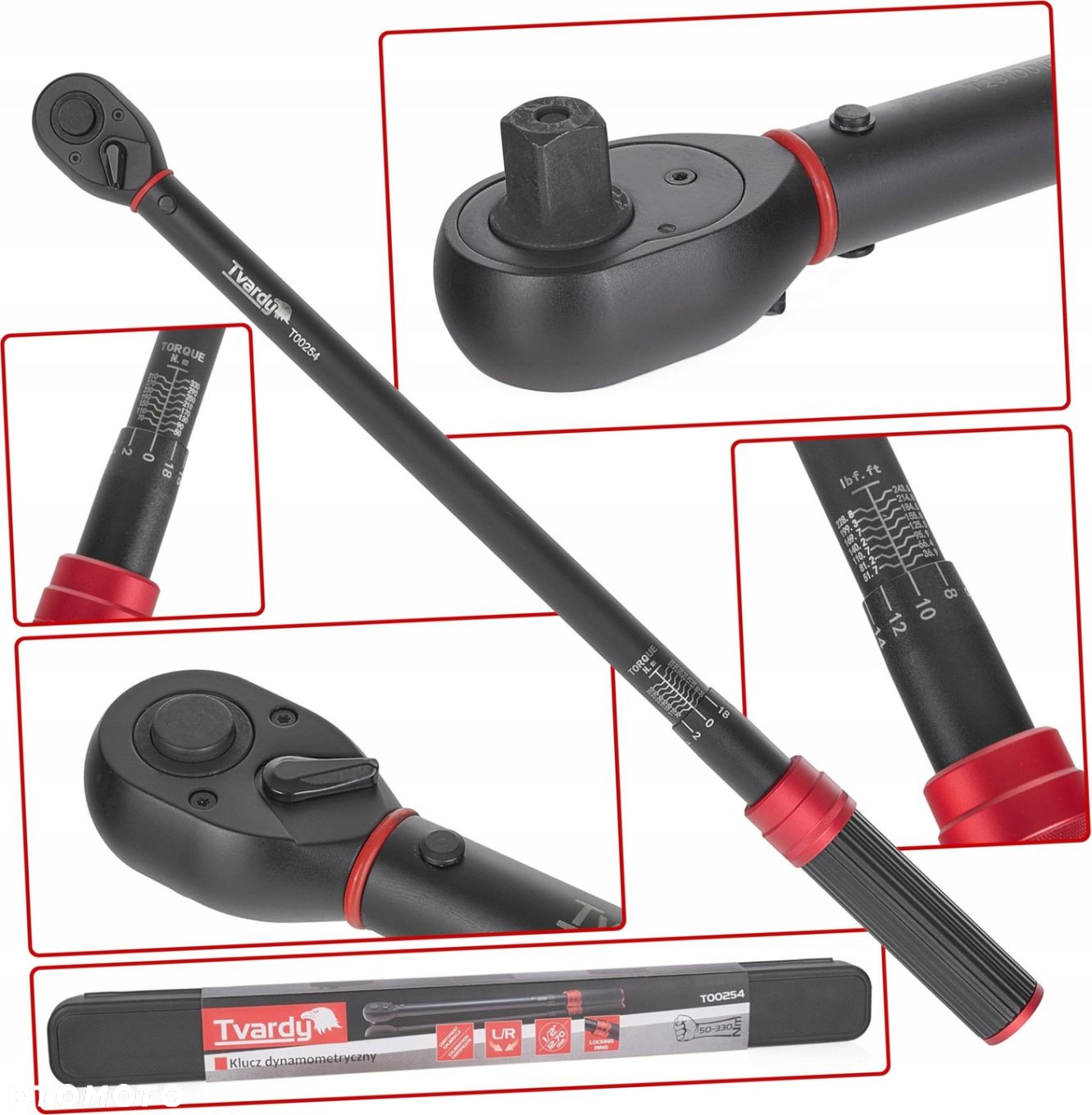 TVARDY KLUCZ DYNAMOMETRYCZNY 1/2" 50-330Nm PRAWY/LEWY GWINT ŚRUB T00254 - 14