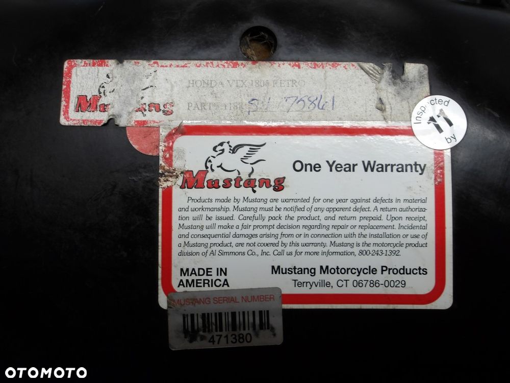 Siedzenie fotel kierowcy MUSTANG HONDA VTX 1800 R/S/T 02-08r   PN. 75921 - 8