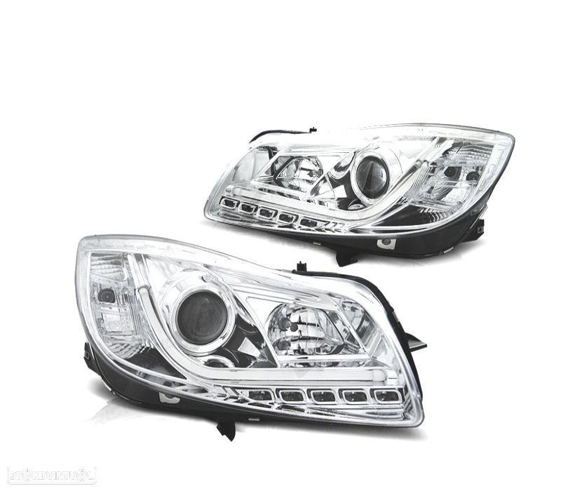 FAROIS FRONTAIS PARA OPEL INSIGNIA 08-13 TUBE LIGHT FUNDO CROMADO - 1