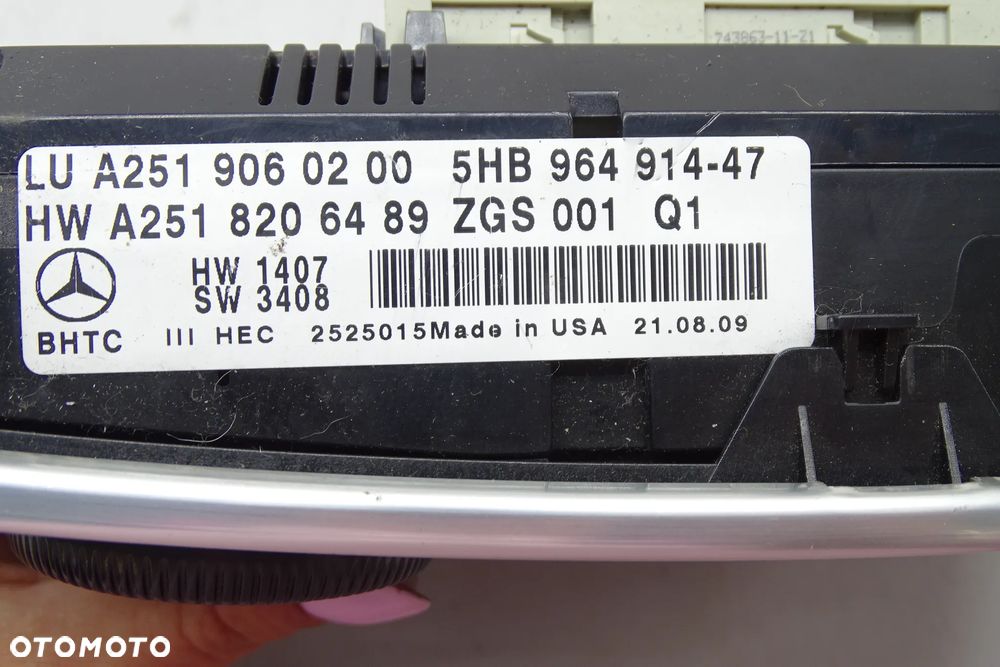 MERCEDES ML W251 W164 Pnel Klimatyzacji 2519060200 - 5