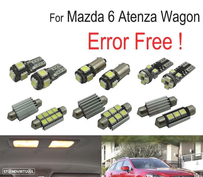 KIT COMPLETO 9 LAMPADAS LED INTERIOR PARA MAZDA 6 ATENZA WAGON 13- - 1