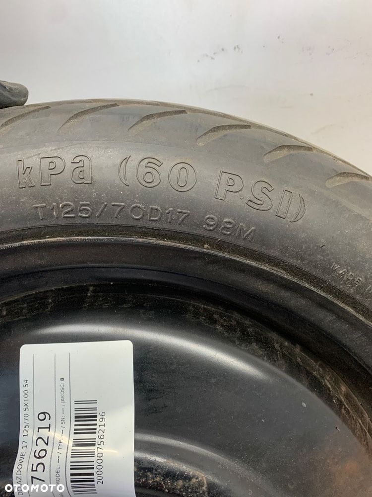 KOŁO DOJAZDOWE 17 125/70 5X100 54 - 300.00 PLN - - 5