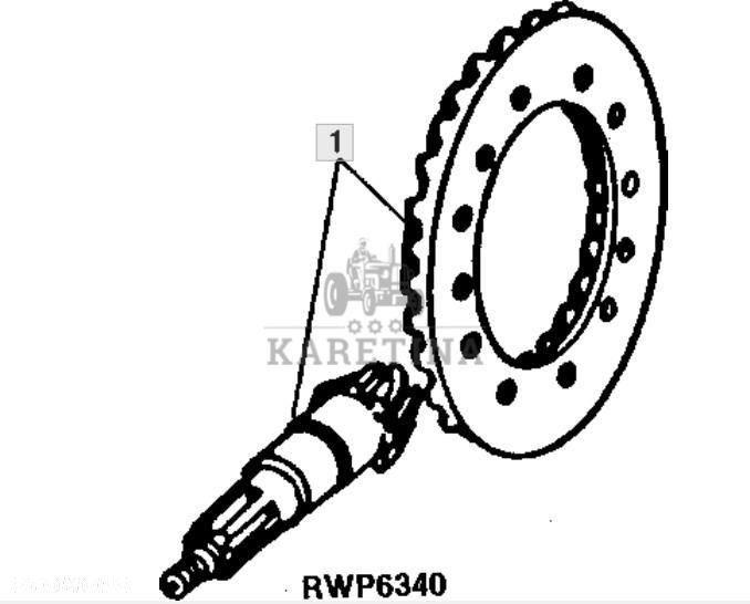 John Deere 8110 8210 8310 8410 Atak Zębatka Koło Zębate CZĘŚCI RE220142 - 1