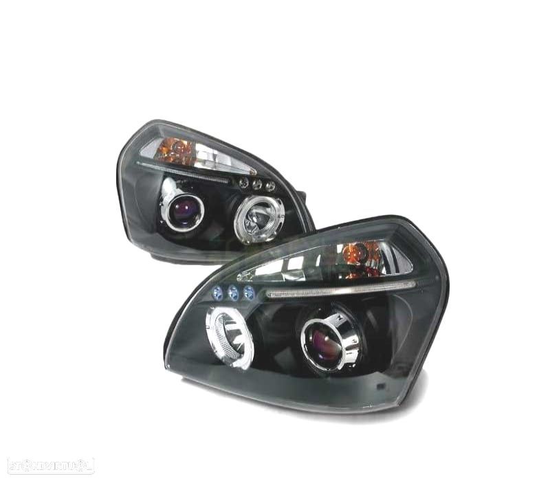 FARÓIS HYUNDAI TUCSON 04-10 ANGEL EYES FUNDO NEGRO - 1