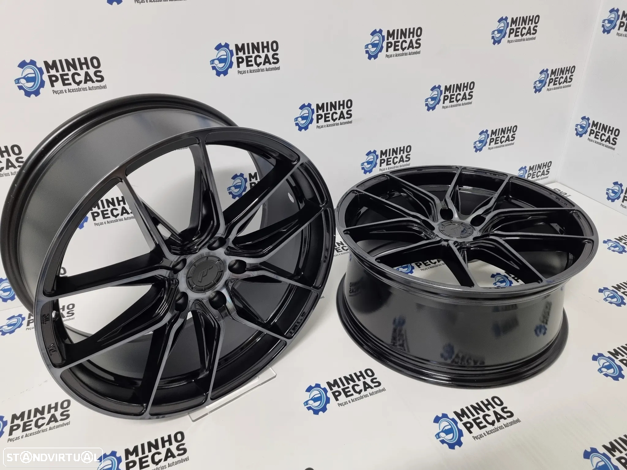 Jantes Japan Racing (JR44) em 18 (5x112) Preto Face Brushed - 6