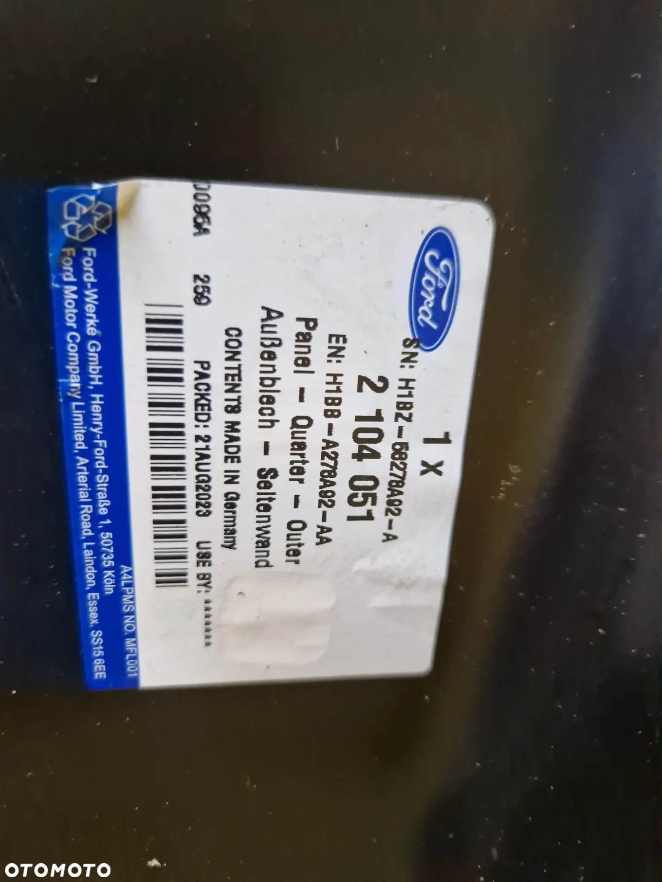 FORD FIESTA MK8 BŁOTNIK PRAWY TYŁ 5D TYLNA H1BB-A278A92-AA - 3