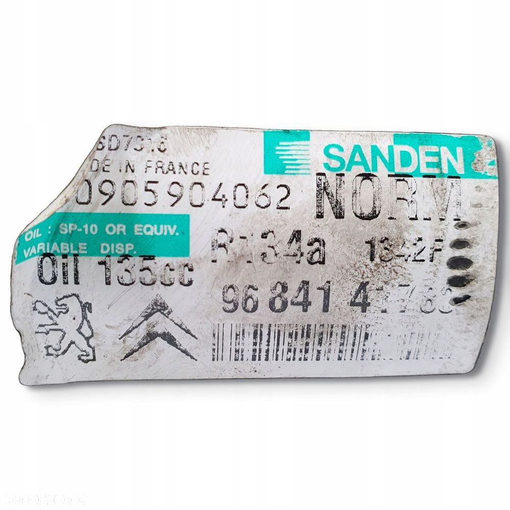 SPRĘŻARKA KLIMATYZACJI Citroen C5 III 2.0 HDI 9684141780 - 2