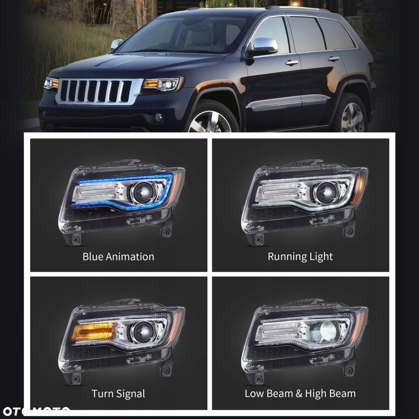 Reflektor Lampa kpl Vland Full Led Tuning Jeep Grand Cherokee WK2 2010-2013 - 7