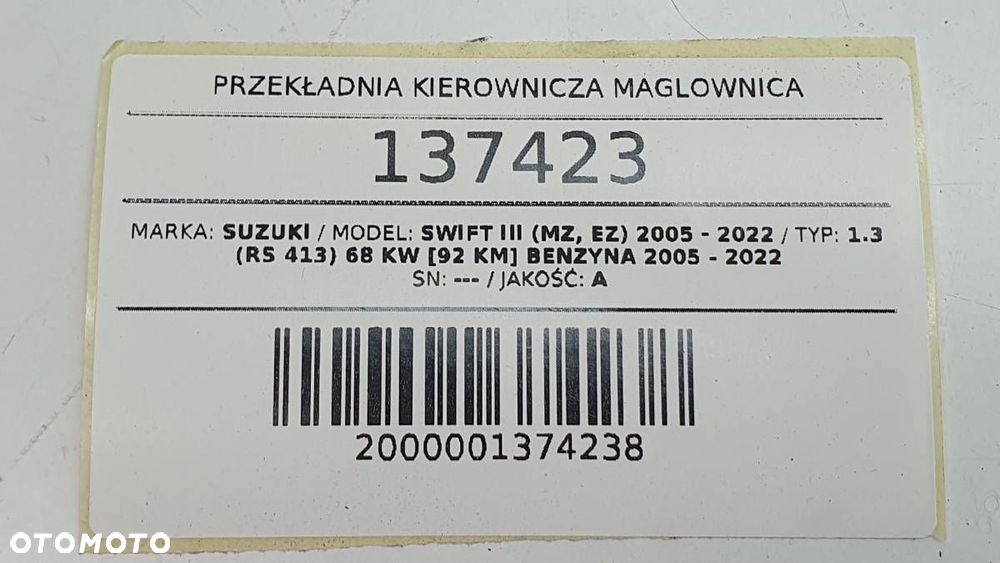 PRZEKŁADNIA KIEROWNICZA MAGLOWNICA SUZUKI SWIFT III 1.3 BENZYNA EUROPA - 6
