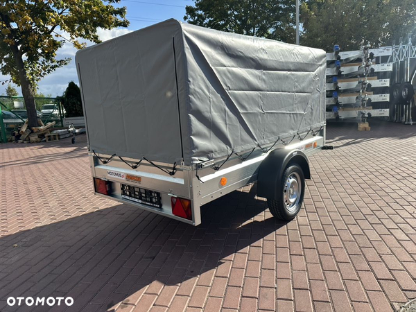Neptun Przyczepa Neptun N7-236 PTW 236x129x30 + stelaż i plandeka H80 cm DMC 750 kg 1 osiowa funkcja uchyłu