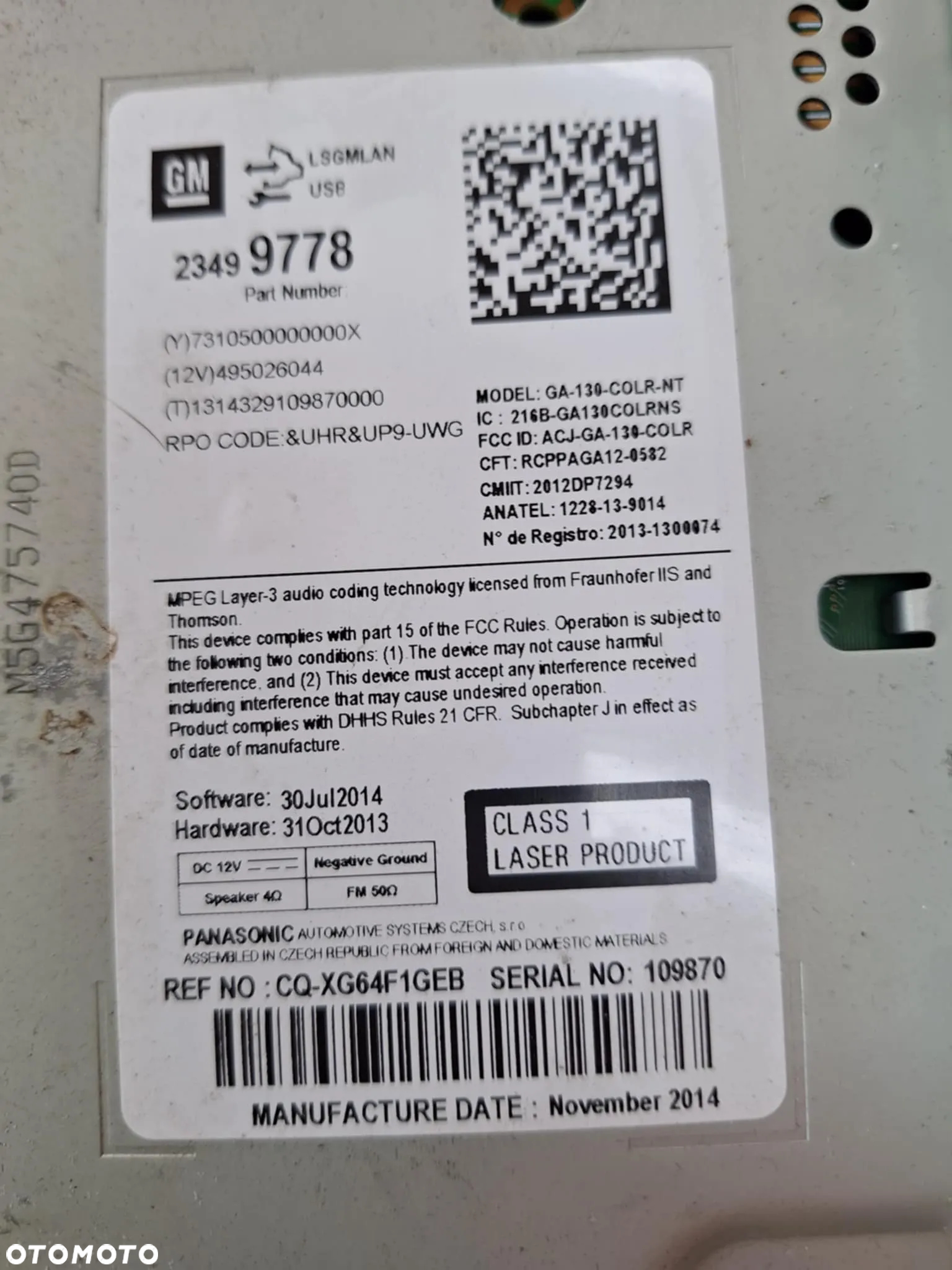 OPEL ZAFIRA C ASTRA J NAWIGACJA RADIO I PANEL NAWIEWU KLIMATYZACJI - 5