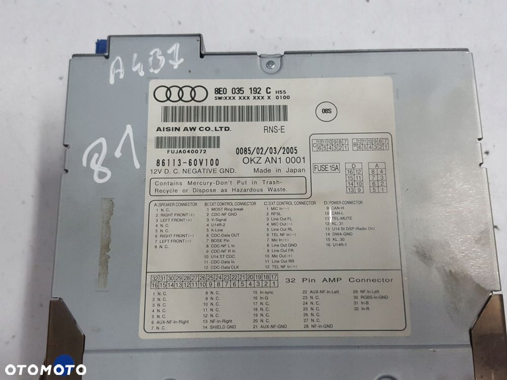 AUDI A4 B6 B7 00-07r NAWIGACJA RADIO 8E0035192C - 3
