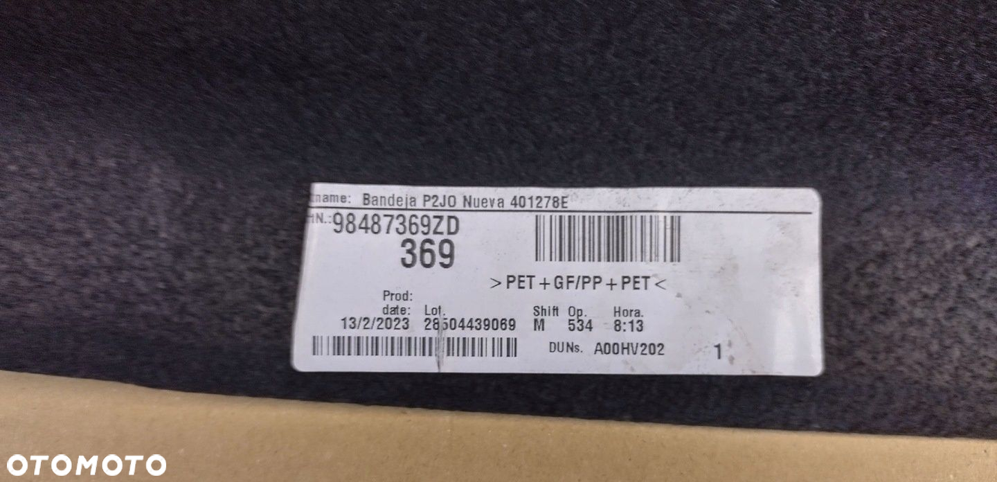 OPEL CORSA F 19- PEUGEOT 208 2 II 19- PÓŁKA TYLNA BAGAŻNIKA 98421269ZD - 8