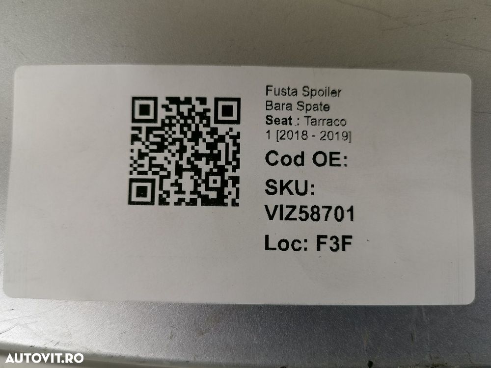 Ornament Fusta Bara Spate Seat  Tarraco 1 2018 2019 Originala In Stare - 8