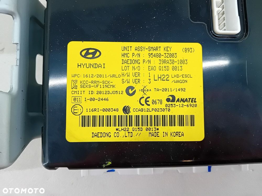 MODUŁ KOMFORTU HYUNDAI I40 95480-3Z003 0253-12-6920 1.7 CRDI - 8