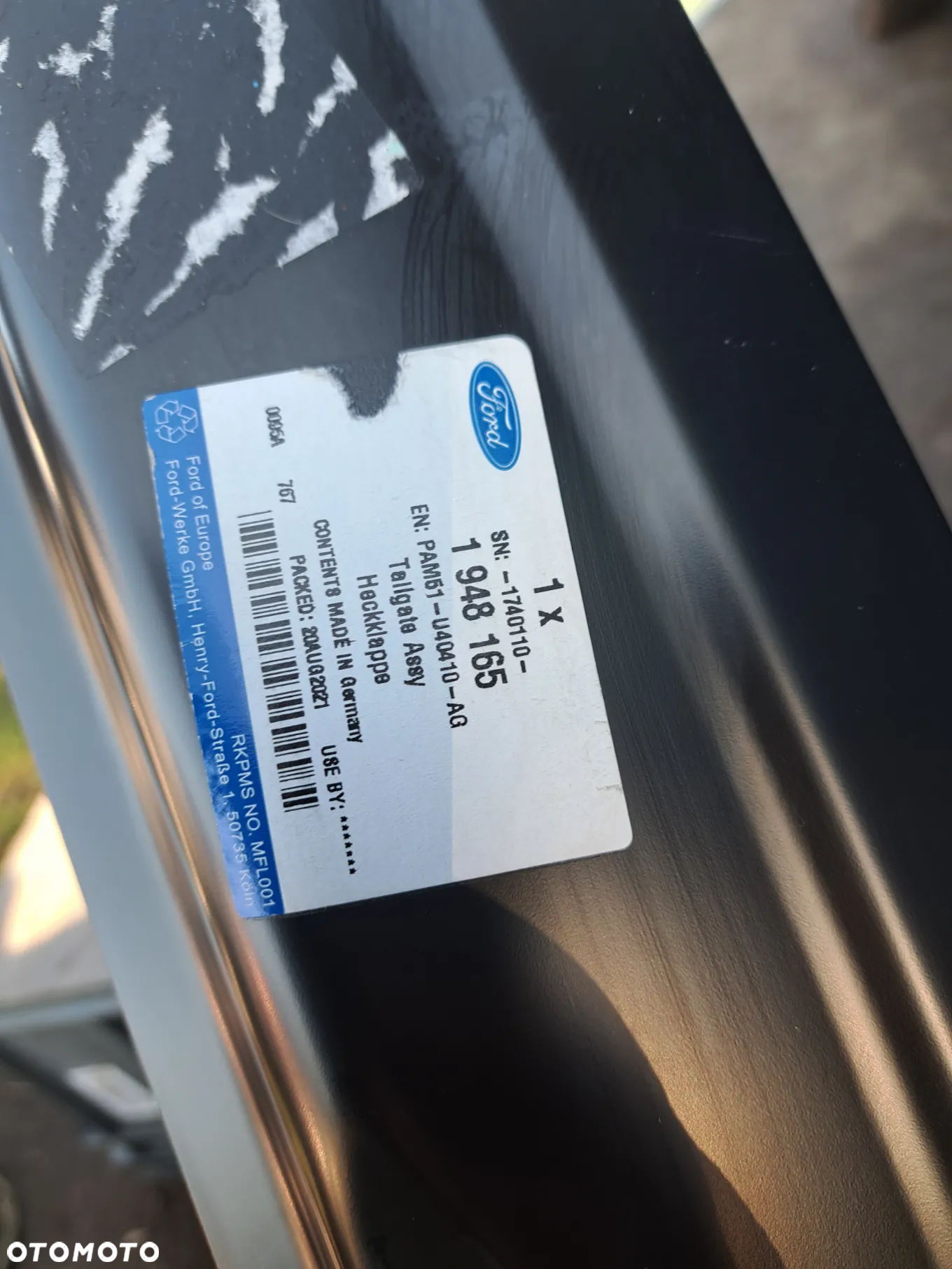 Klapa tylna tył Ford Grand C-Max MK-2 II PAM51-U40410-AG 1948165 Klapa pokrywa Bagażnika Ford Grand C-Max II MK-2 2010 2011 2012 2013 2014 - 12