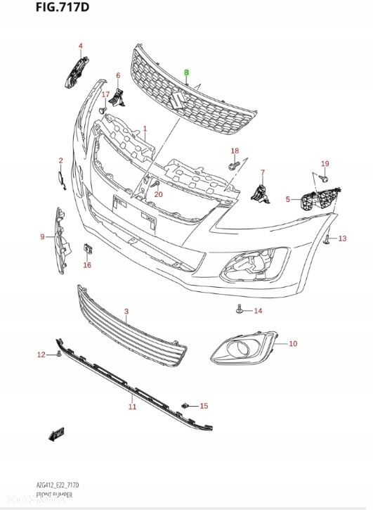 SUZUKI SWIFT MK7 2012-2016 KRATA GRILL ATRAPA - 5