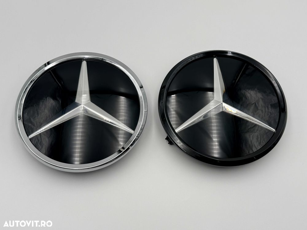 Emblema Compatibila Mercedes W204 sticla crom/negru distronic c class - 1