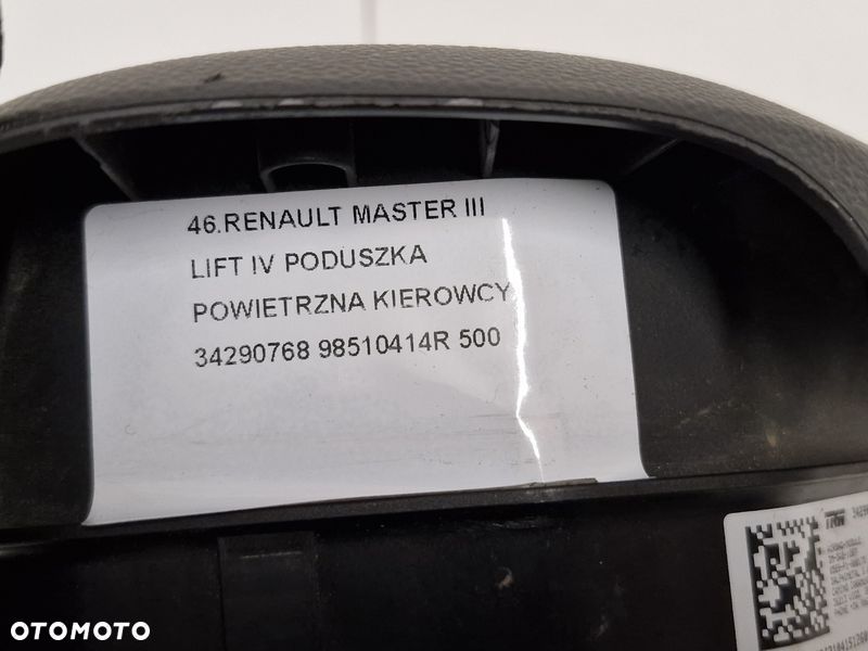 RENAULT MASTER III LIFT IV PODUSZKA POWIETRZNA KIEROWCY 34290768 98510414R - 6