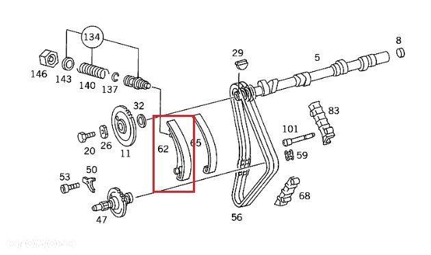 MERCEDES M102 Slizg prowadnica lancucha rozrzadu ORYGINAL - 2