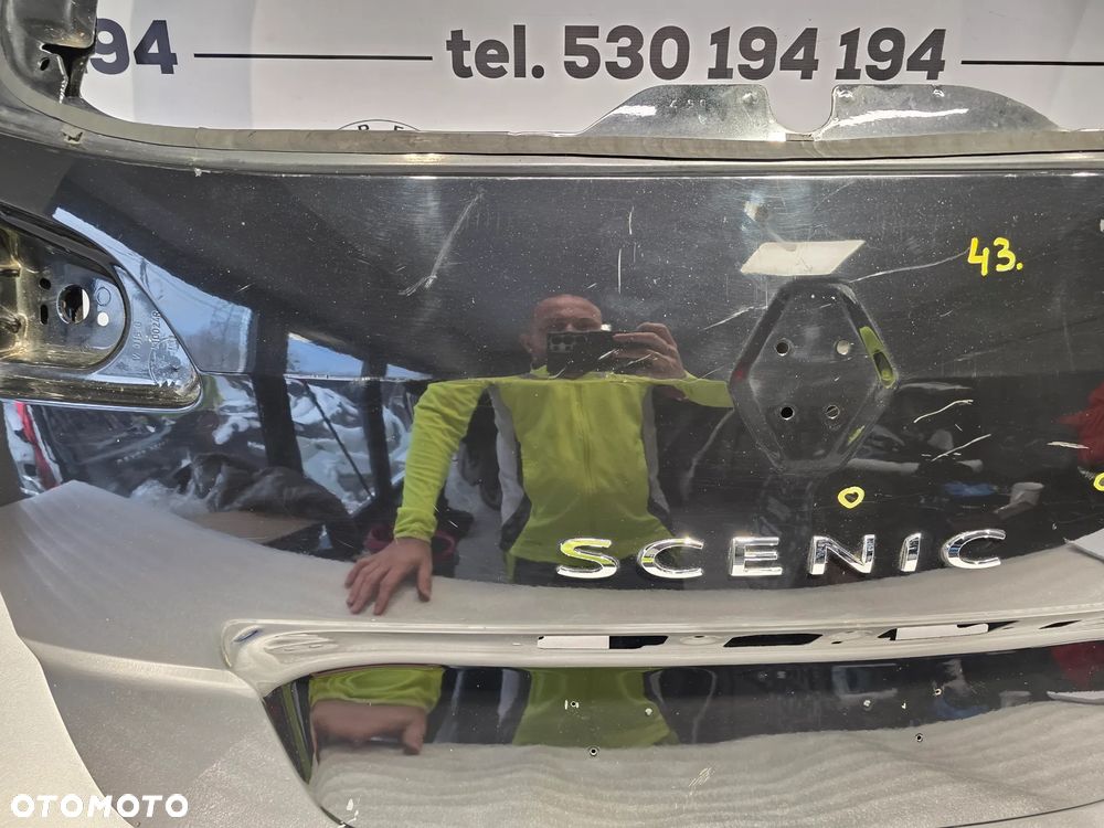 RENAULT SCENIC 3 III 09- KLAPA TYLNA TYLNIA TYŁ , KOLOR CZARNY METALIK , NR AUKCJI KL43 - 10
