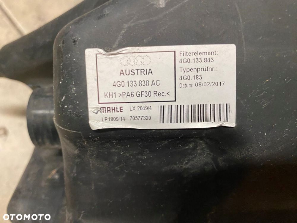 obudowa filtra powietrza audi a6 4g0133838ac - 4